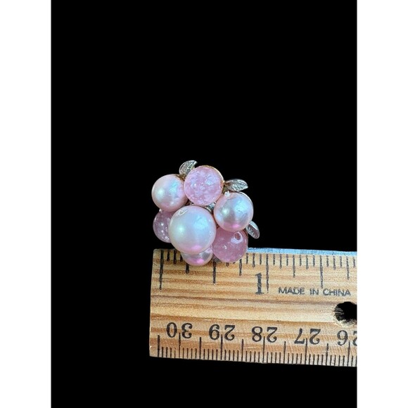 Vintage Pakula Pink Faux Pearl Necklace with Matching Clip Earrings Set - Picture 10 of 10